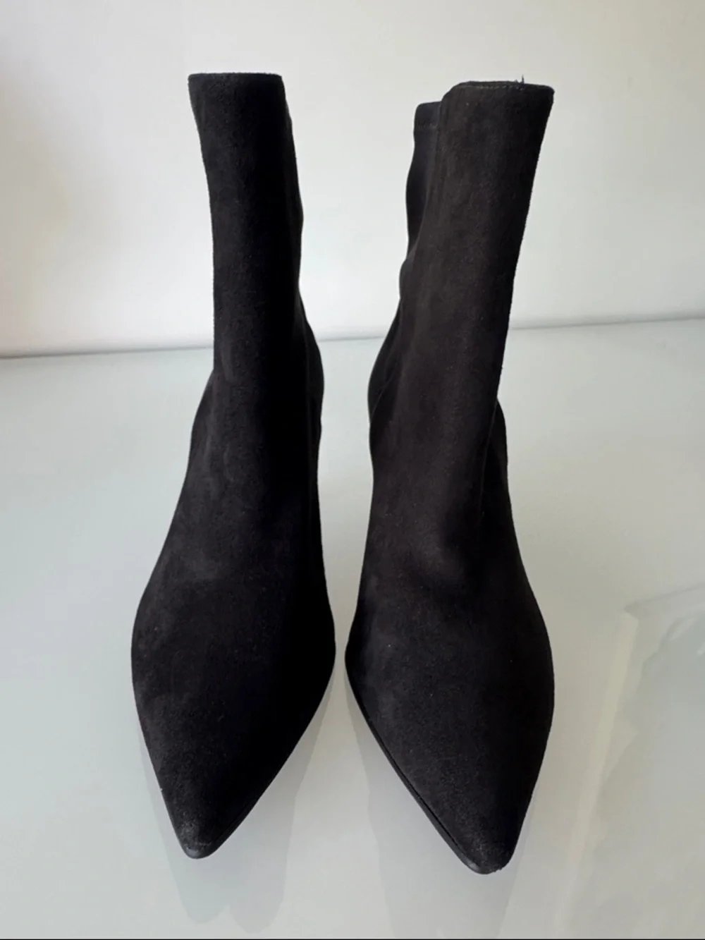 Stuart Weitzman Sue Suede Ankle Boots Black Size 5.5 - Picture 5 of 12